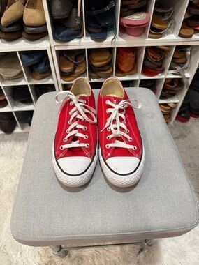 Converse Red Low Top Canvas Sneakers